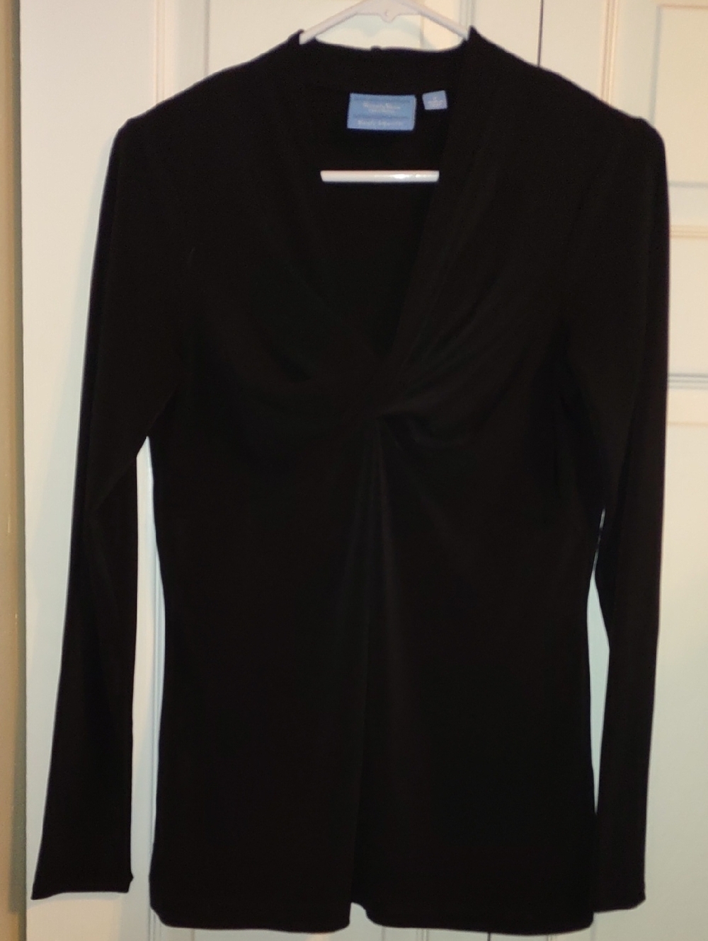 Simply Vera Vera Wang Black Long Sleeve Twist Front Top